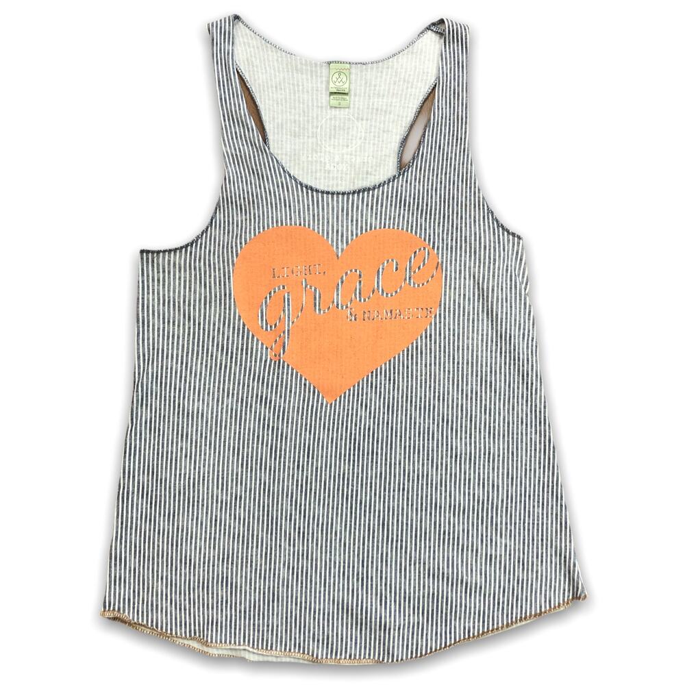 Grace & Glory Yoga Tank Top Striped Gym Running Workout Small Women's